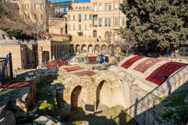 Baku, Azerbaijan 27 January 2020 - Inner city of Icheri Sheher. Fragment