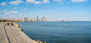 Baku, Azerbaijan 27 January 2020 - Caspian Sea coast in Baku