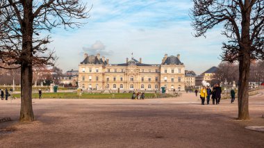 Paris, France - January 18, 2019: The Luxembourg Palace in the Luxembourg Gardens