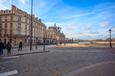 Paris, France - January 20, 2019: Historic buildings in Paris. Travel