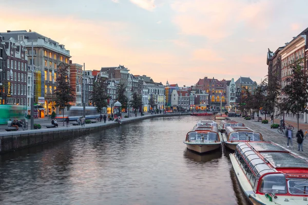 Amsterdam Netherlands October 2019 Famous Landscape Amsterdam Unique Building Night — Stock Fotó