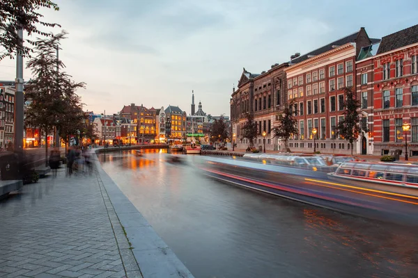 Amsterdam Netherlands October 2019 Famous Landscape Amsterdam Unique Building Night — Stockfoto