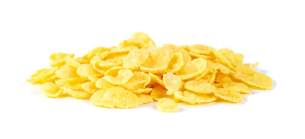 Smakrika Cornflakes Isolerade Vit Bakgrund Torr Spannmål Breackfast — Stockfoto