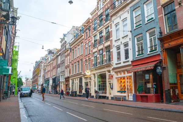 Amsterdam Paesi Bassi Ottobre 2019 Tipici Edifici Colorati Amsterdam Viaggi — Foto Stock