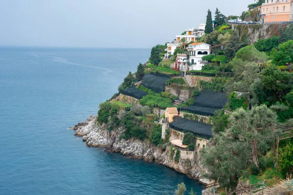 Krajobraz Amalfi Wybrzeżu Morza Śródziemnego Podróże Włoszech — Zdjęcie stockowe