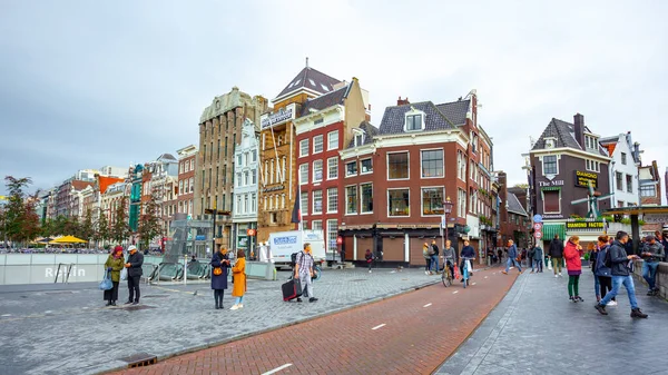 Amsterdam Niederlande Oktober 2019 Typische Bunte Gebäude Amsterdam Reise — Stockfoto