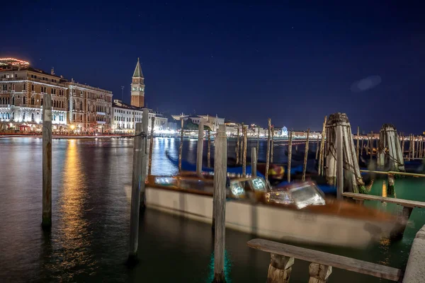 Paisaje Nocturno Venecia Con Vistas Gran Canal Palacio Ducal Italia — Foto de Stock