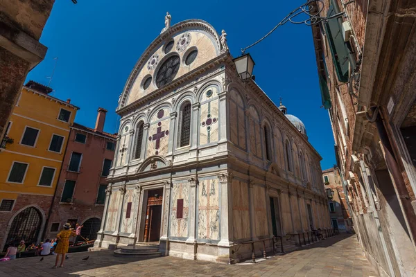 Benátky Itálie Srpna 2018 Kostel Santa Maria Dei Miracoli Historická — Stock fotografie