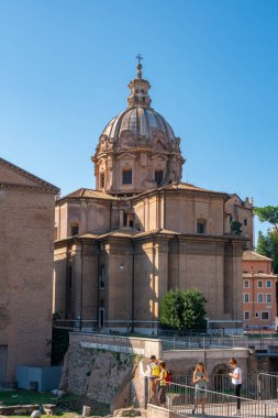 Roma, İtalya - 27 Ekim 2019: Roma 'daki Santi Luca e Martina Kilisesi