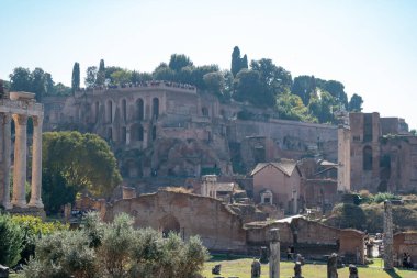 Roma, İtalya - 27 Ekim 2019: Sezar Forumu. Eski Roma 'nın mimarisi ve simgesi.