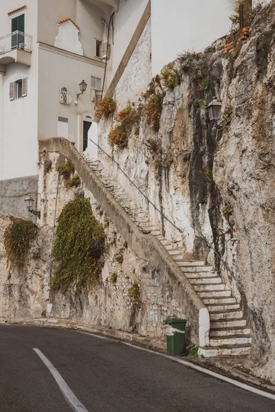 Részlet Lépések Megy Fel Egy Sikátorban Amalfi Város Utazás — Stock Fotó