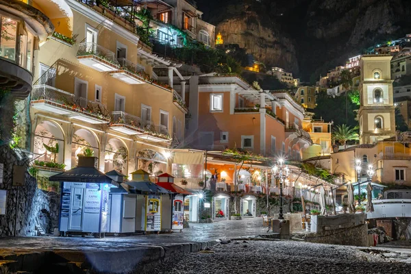 Rome Italy November 2019 Colorful Houses Positano Amalfi Coast Night — Stock Photo, Image