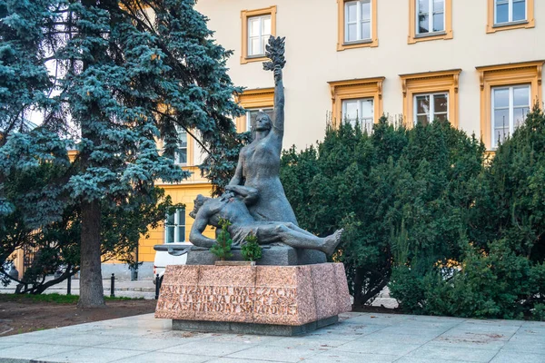 Warschau Polen Januari 2019 Een Sculptuur Van Man Vrouw Rond — Stockfoto
