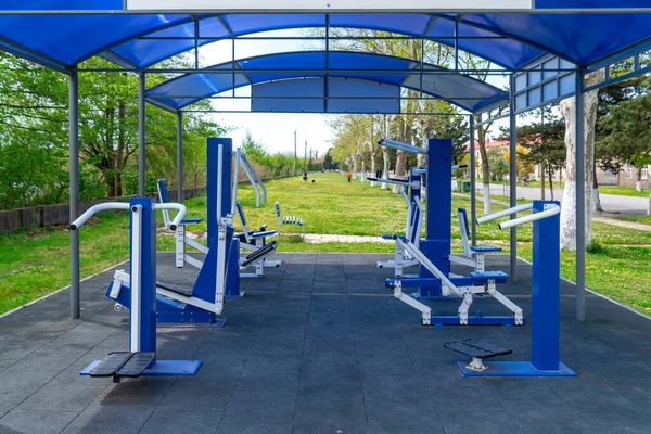 Sports ground. Sports equipment in the garden, Sports area