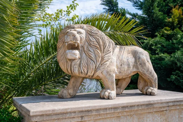 Sculpture of a lion in little town of Poti, Georgia