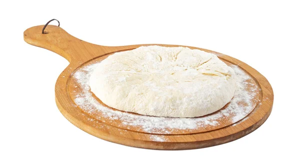 Dough Georgian Traditional Food Khachapuri Wooden Dish White Background Mengrelian — Stock Photo, Image