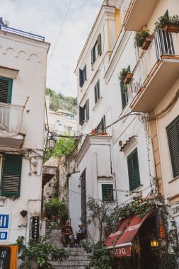 Amalfi, İtalya - 1 Kasım 2019: Amalfi Town, İtalya. Seyahat
