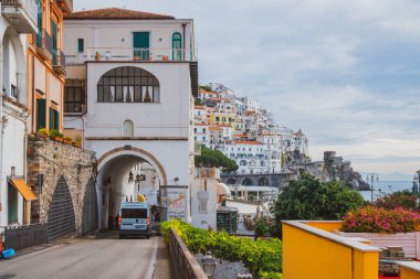 Amalfi, İtalya - 1 Kasım 2019: Amalfi Town, İtalya. Seyahat
