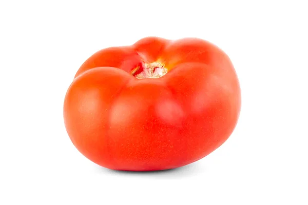 Rød Moden Tomat Isoleret Hvid Baggrund Vegetabilsk - Stock-foto
