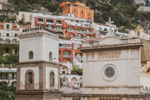 Kerk Van Santa Maria Assunta Positano Stad Amalfi Kust Italië — Stockfoto