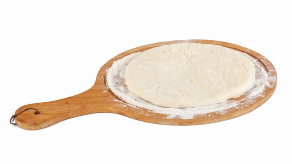 Βάζο Για Γεωργιανό Παραδοσιακό Φαγητό Khachapuri Ξύλινο Πιάτο Λευκό Φόντο — Φωτογραφία Αρχείου