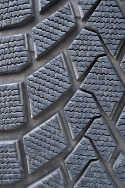 Araba kış lastikleri yakın çekim, kullanılmış araba lastiği dokusu. Otomatik