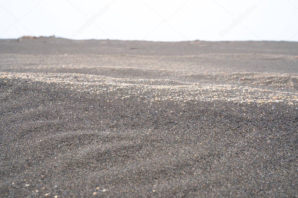 black sand on the Black Sea coast in the city of Poti, Georgia