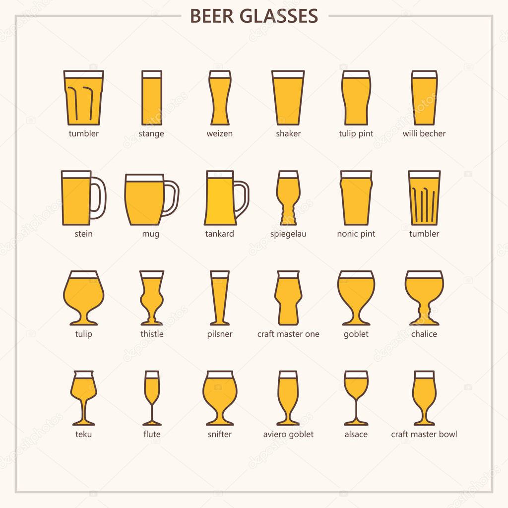 Brewery colored icons for Instagram profile, web, mobile app, presentations and other