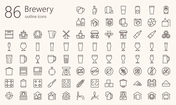 Iconset van brouwerijen — Stockvector