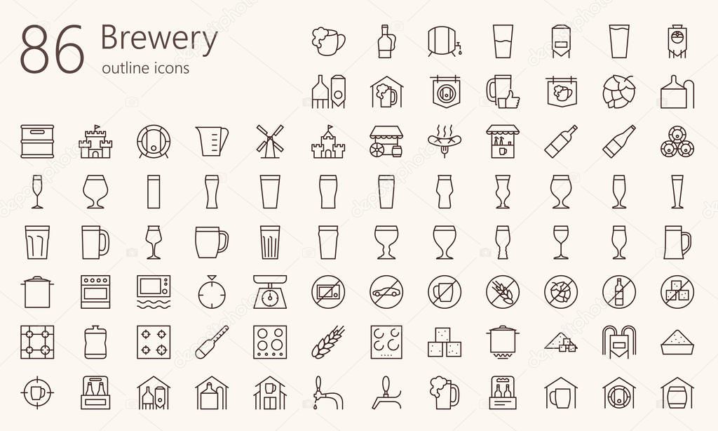brewery outline iconset