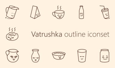 Vatrushka ana hatları renkli simge