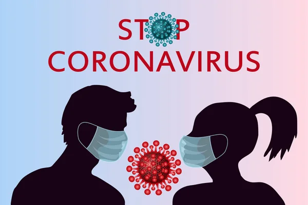 Banner Vector Coronavirus Peligro Infección Con Virus Corona Epidemia 2019 — Archivo Imágenes Vectoriales