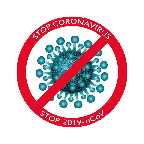 표지판 전염병 코로나 바이러스 Coronavirus 2019 Ncov 싸우고 있다고 경고하며 로열티 프리 스톡 벡터