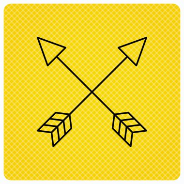 Yay okları simge. Avcılık Spor ekipman işareti.