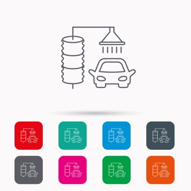 Otomatik carwash simgesi. Temizleme İstasyonu işareti.