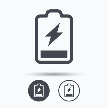 Pil güç simgesi. Akümülatör işareti şarj.