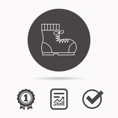 Önyükleme simgesi. Yürüyüş ya da iş ayakkabı işareti.