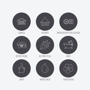 Havalandırma, ısı radyatör ve elektrik fişi.