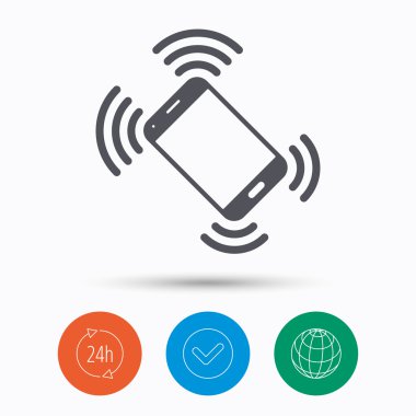 Akıllı telefon arama simgesi. Hareket eden telefon.