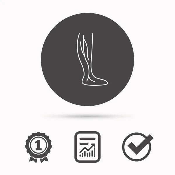 Dermatovenerologické ikona. Noha žíly znamení. — Stockový vektor