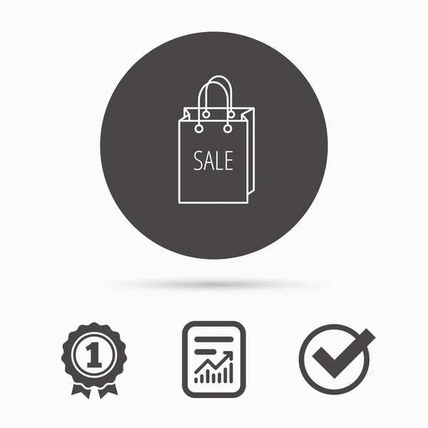 Verkauf Einkaufstüten Ikone. Rabatt-Handtaschenschild. — Stockvektor