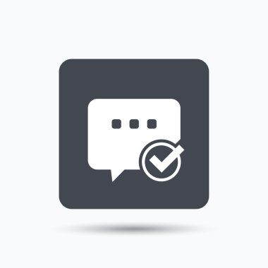 Kene simgesi ile sohbet. Konuşma balonu işareti.