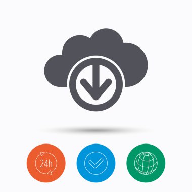 Bulut simgesinden indirin. Veri depolama işareti.