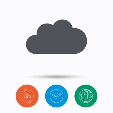 Bulut simgesi. Veri depolama teknoloji işareti.