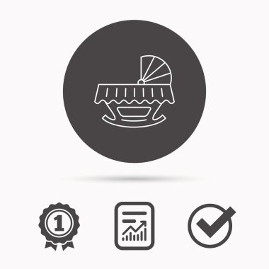 Bebek beşik yatak simgesi. Beşik veya karyolası işareti.