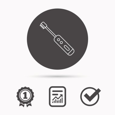 Elektrikli diş fırçası simgesi. Diş işareti Temizleme.