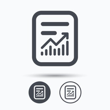 Rapor dosya simgesi. Belge sayfası istatistikleri ile.