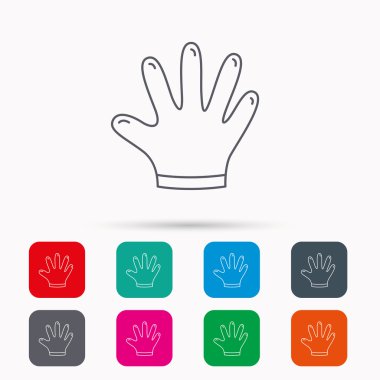 Lastik eldiven simgesi. Lateks el koruma işareti.