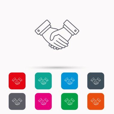 El sıkışma simgesi. Anlaşma anlaşma işareti.