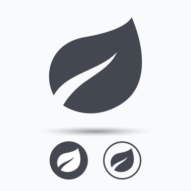 Yaprak simgesi. Taze organik ürün işareti.